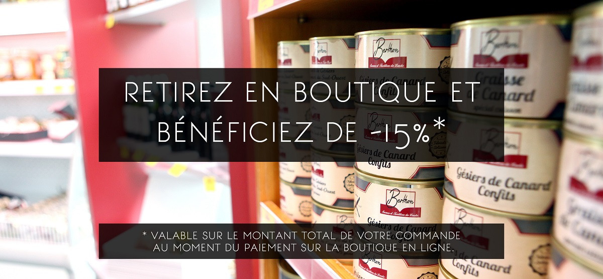 Réduction pour le retrait en boutique